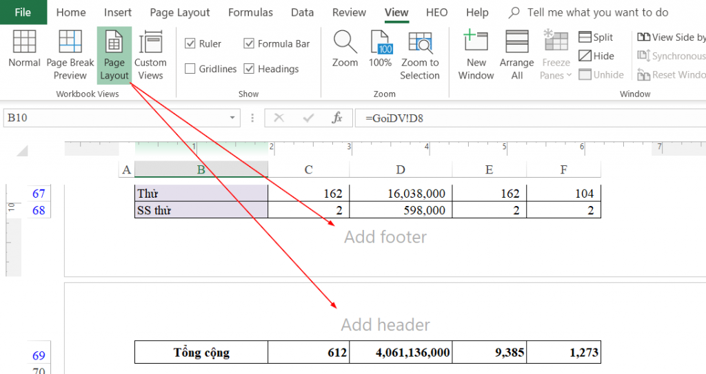 Hướng dẫn cách đánh dấu trang trong Excel
